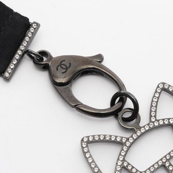 CHANEL Authentic Black Logo Necklace CHANEL Authentic Black Logo Necklace